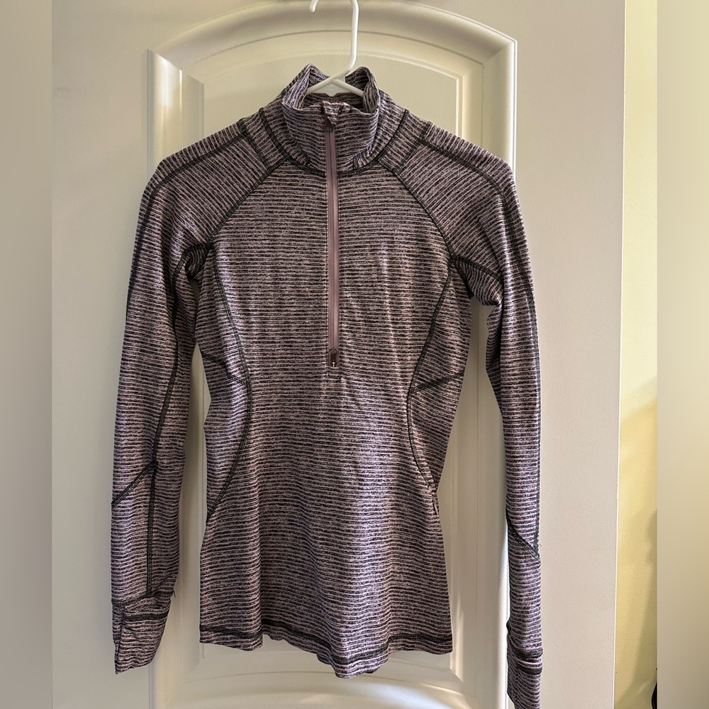 Lululemon striped purple quarter zip size 2